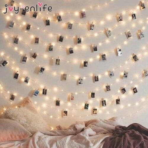 10LED Photo clip string lights Warm White Fairy Lights Battery powered starlight Garland Wedding Birthday Party home Decoration