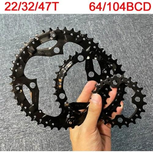 22T//32T/44T Chainirng 104BCD 64BCD Triple chainwheel 9Speed Super light Mountain Bike Crank bicycle Tooth Plate Parts