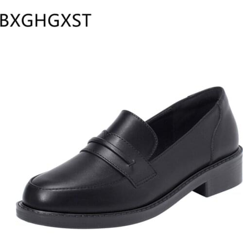Office shoes women luxury brand lofers for woman summer lady black high heels leather shoes women comfort zapatos mujer casual