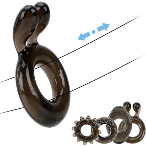 IKOKY Ejaculation Delay Extender Clitoral Stimulate Ring Penis Ring Enlargement Penis Sleeve 4 Piece /Set Sex Toy for Men