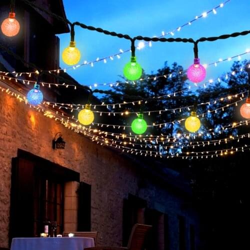 Solar Led Light Outdoor 20/30/50LED Crystal Ball Waterproof Fairy Lights Strings Garlands Garden Christmas Decor For Outdoor