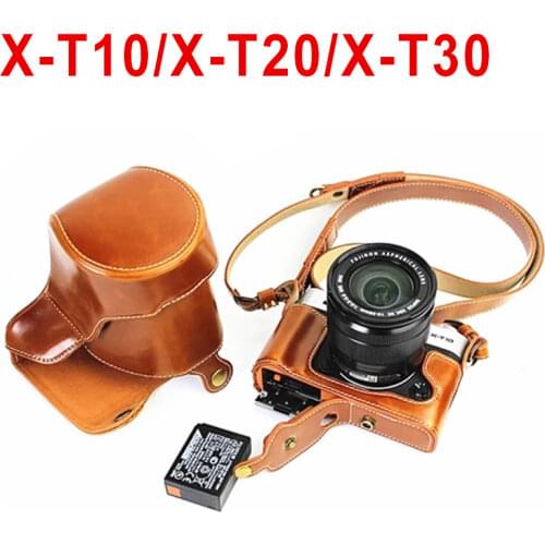 High-grade Retro Vintage PU Leather Camera Case Bag For Fujifilm FUJI XT10/XT20 X-T30 X-T30 16-50MM With Bottom Battery Opening