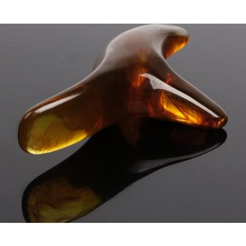 Amber Resin Wax Triangle Foot Feet Massager Gua Sha Acupuncture Shiatsu Tool C1FF