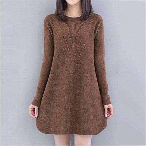 Women Black Sweater Loose Casual Knitting Dress 2020 Autumn Winter New For Female Plus Size 4XL O-neck Long Sleeve Pullover