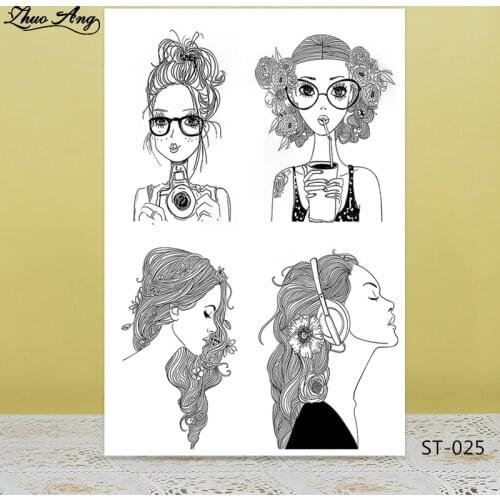 ZhuoAng Pretty Fashion girls Clear Stamps/seals For DIY Scrapbooking/Card Making/Album Decorative Silicon Stamp Crafts