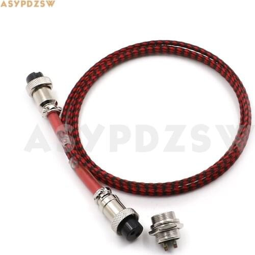 1.2M GX16-GX16 2-Pin Silver plated DC Linear power supply air cable for preamplifier/DAC/AMP/player