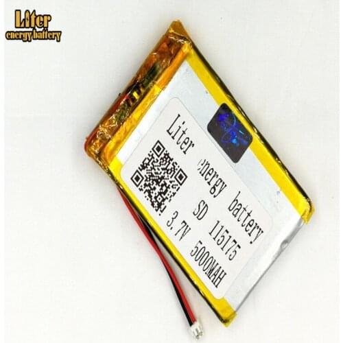 1.5MM 2pin connector 115175 5000mah 3.7V Rechargeable lithium polymer battery for Recreational machines power bank