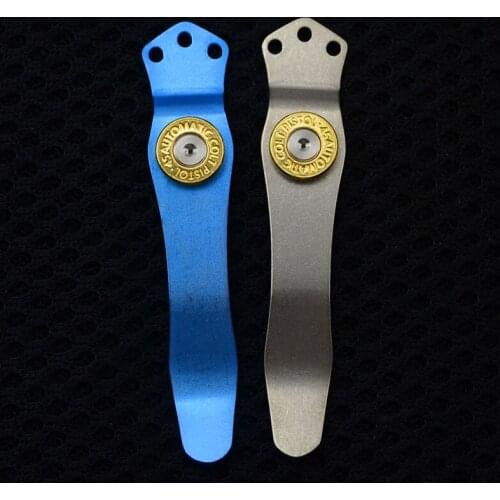 1 piece TC4 Titanium Alloy Pocket Knife Back Clip For Benchmade Griptilian 710 810 530 CQC ZT 0620 0630 3-Hole Brass Bottomfire