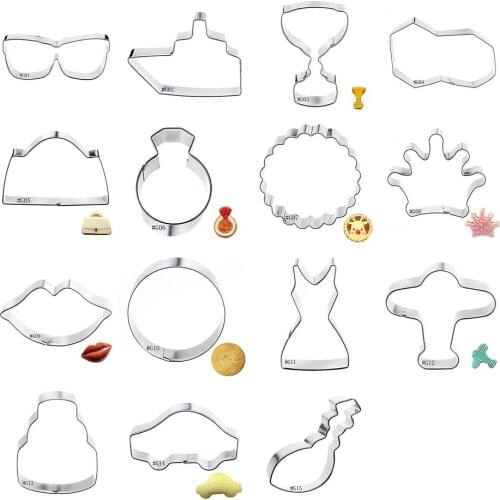 14 styles a set! 14 Shapes Car /Circle /Handbag/Lips Various Durable Steel Mould Baking DIY tool