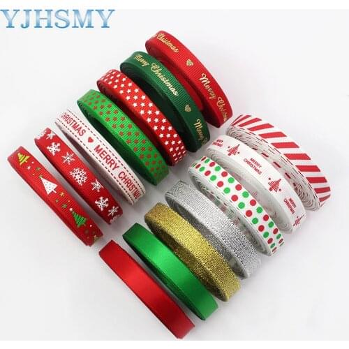 3/8”Christmas lineprint Pattern Ribbon , 5 yards DIY handmade hair accessories Material , Bow Decoration Holiday decoration