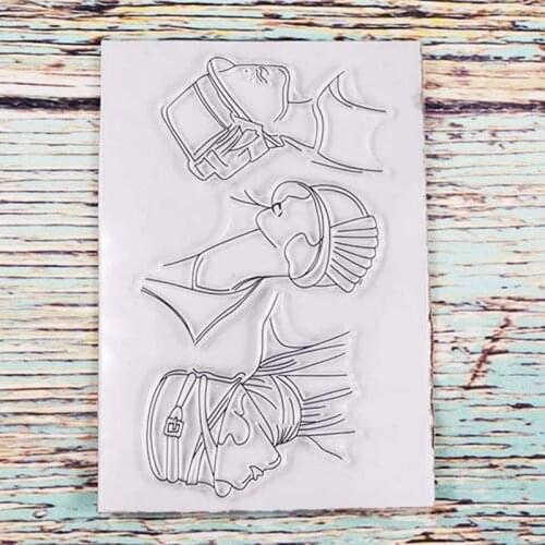 3 ladys transparent clear stamp for DIY Scrapbooking/Card Making/Kids Christmas Fun Decoration Supplies