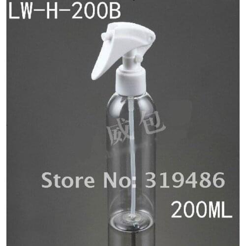 500pcs/lot 200ml , Transparent Plastic Bottle,Repacking Containers,Short Mice Nozzle Bottle, Express Shipping LW-H-200B