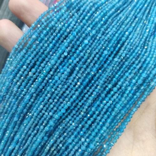 High Quality Natural Apatite Tiny Minerals Faceted Loose Beads For Jewelry Making 2/3/4mm DIY Beaded Bracelet Accessories 15inch