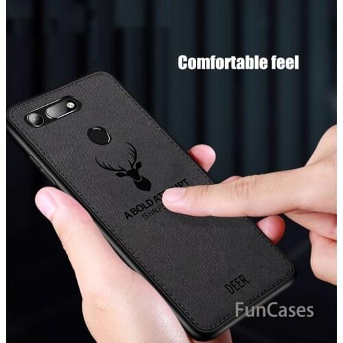 Case For Huawei Honor View 20 Case Cloth Fabric Deer Hard Cover For Huawei Honor V20 Cases Soft Silicone Frame Fabric Fundas