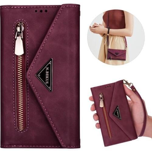 Fashion Leather Wallet Case For iPhone SE 2020 11 Pro XR X XS Max 6 6S 7 8 Plus Crossbody Shoulder Bag Lanyard Strap Case Cover