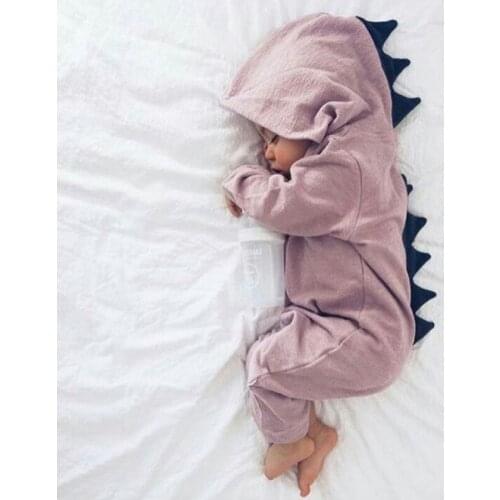 Cartoon Dinosaur Design Hooded Baby Rompers Newborn Clothing Cotton Long Sleeve Jumpsuits Boys Girls Outerwear Costume Baby Gift