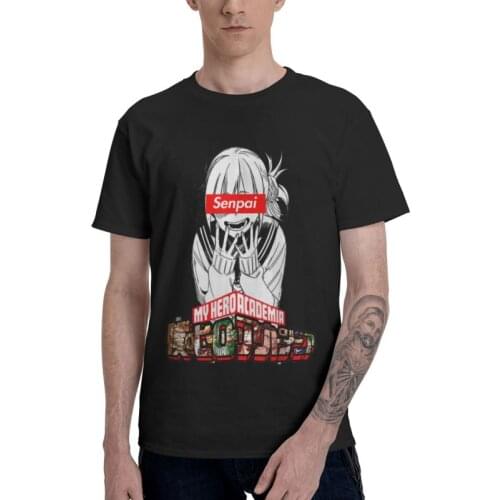 Boku No Hero Academia Himiko Toga Manga T Shirt Men Short Sleeve 100% Cotton T-shirt Anime Girl Waifu Tee Tops Streetwear Tshirt