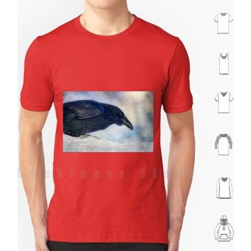 Mr. Frosty Beard T Shirt Print 100% Cotton New Cool Tee Raven Crow Crows Ravens Common Raven Corvus Corax Priska