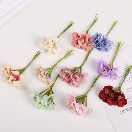 6 pieces Artificial Hydrangea Bouquet Wedding decoration Christmas decorations for home New Year Candy boxes Brooch Bonsai Gifts