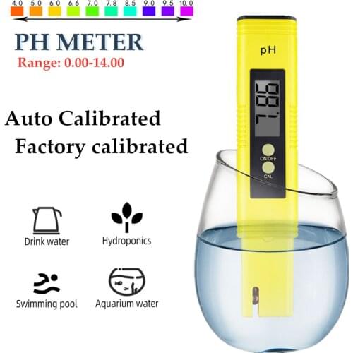 PH Meter 0.01PH Tester High Precision Water Quality Testing 0.00-14.00 PH Measure Range Suitable for Aquarium Swimming Pool