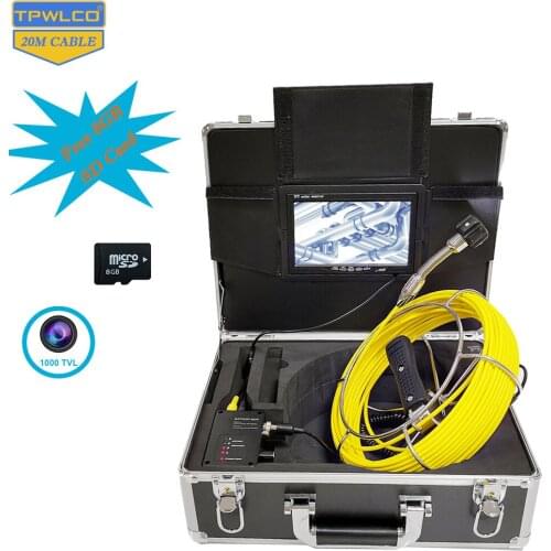 720P 7 inch HD Pipe Inspection 23mm Camera DVR 20m Cable Pipeline Wall Sewer Endoscope Inspection Camera