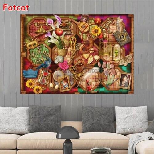 Full Drill Square Diamond Painting Bird Flower Musical Instrument Cartoon Embroidery Picture Of Rhinestones Needlework PP1713