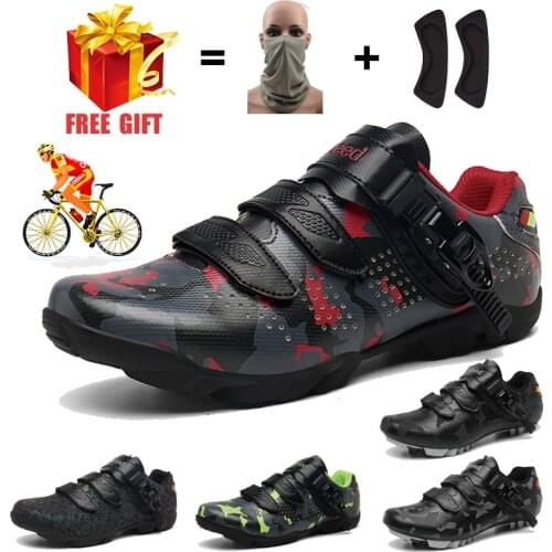 New MTB Mens Mountain Bike Shoes Women Self-Locking Camouflage Triathlon MTB Sneakers Male Road Racing Cycling Shoes Custom