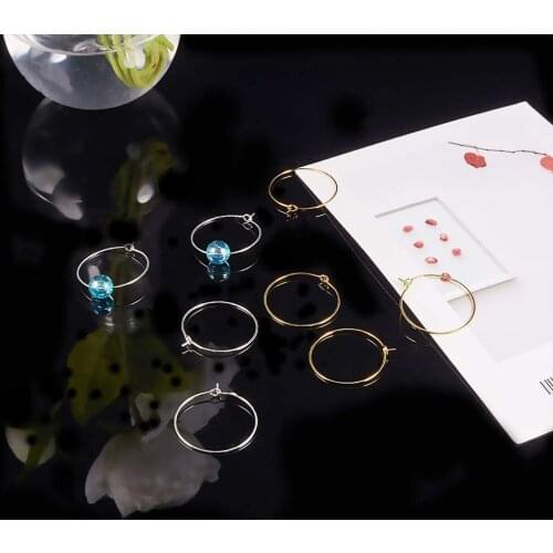 1000pcs20-40mm Circle Women Hoop Earrings Loop Smooth Ring Gold Round Drop Earrings Fashion Jewelry Findings Wholesale