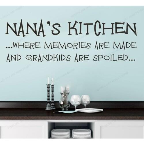 Kitchen Wall Quote, "Nanas Kitchen.. Where Memories Are Made ..." Wall Sticker Vinyl Decal art mural HJ915