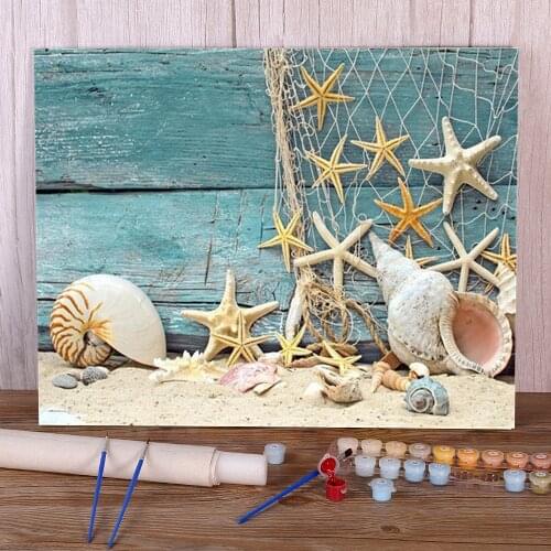 Landscape Seaside Beach DIY Painting By Numbers Complete Kit Oil Paints 40*50 Canvas Pictures Loft Picture Kids Wholesale