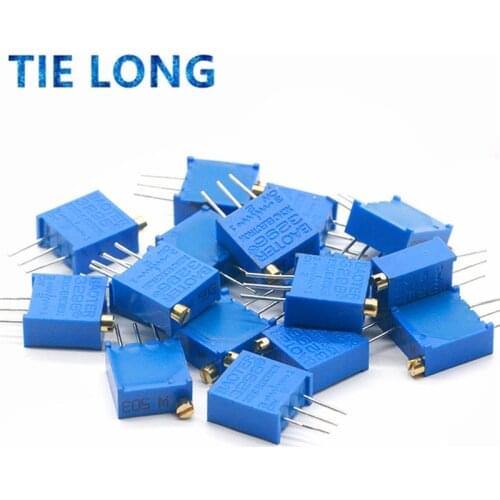 10PCS 3296 potentiometer Kit High Precision 3296W Variable Resistor 100R -1M 200R 500R 1k 2k 5K 10K 20K 50K 100K 200k 500k