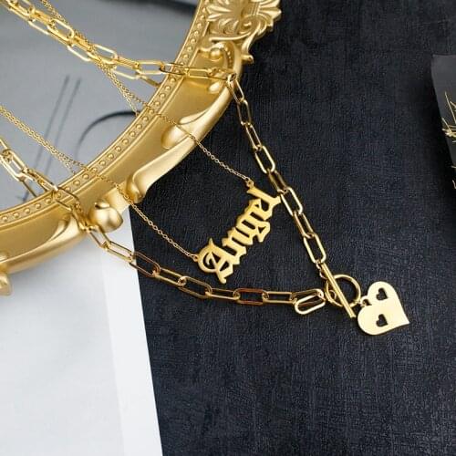 Personalized Customization Custom Name Layered Necklace Multi-layer Customized Name Necklace Aegel Necklace Girl Jewelry Gift