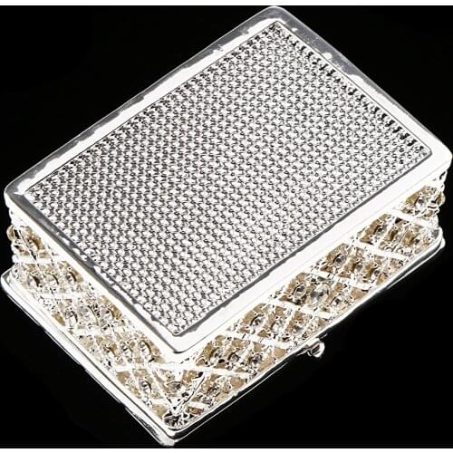 Prettyia Jewelry Trinkets Box with Rhinestone Storage Box Showcase Holder