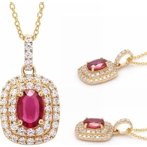 JK Luxurious Women Pendant Necklaces for Wedding Gold Color Full Paved CZ Stone High Quality Elegant Accessories Lady Jewelry