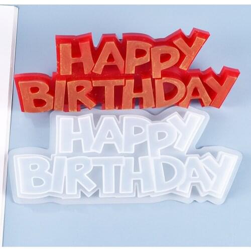 3D Happy Birthday Letters Numbers silicone Mold For Ice Jelly Chocolate Mold Birthday Cake Decorating Tool Decorating Mould