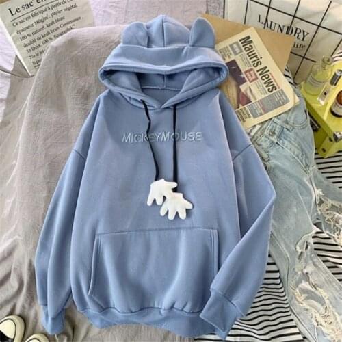 Disney Mickey Mouse Sweater Cartoon Women Pullover Casual Loose Tops Long Sleeve Hoodies Harajuku Autumn Winter Female Clothing