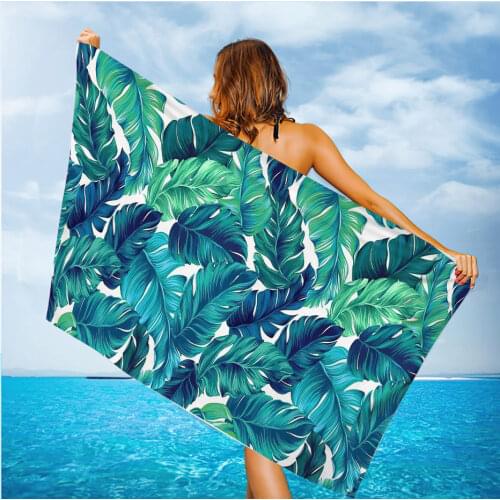 Tropical Plants Microfiber Pool Beach Towel Sand Free Quick Dry Large Beach Towels Swimming Fitness Yoga Bath Towels for Woman