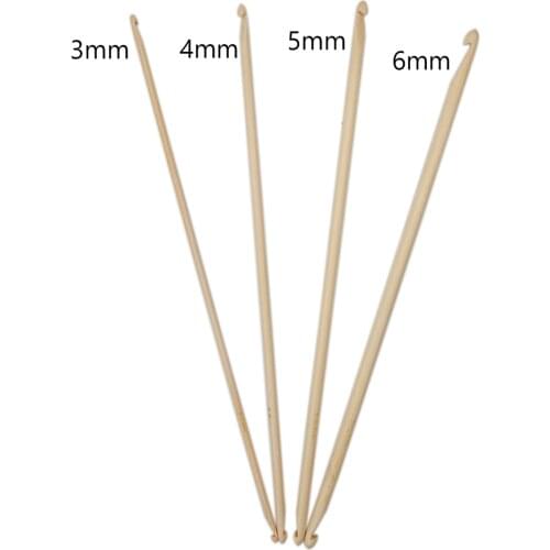 1Set Double Ended Bamboo Handle Crochet Hook Knit Craft Knitting Needle Weave Yarn 3-6mm/4.5-6.5mm Sewing Accessories MMHXQ