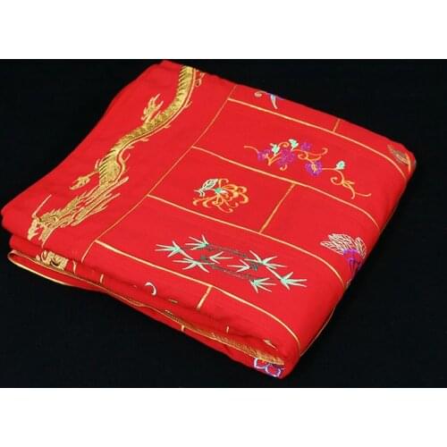 Embroidery flowers buddhism robe shaolin monk robe gown lay meditation cassocks buddhist zuyi Buddha abbot monks clothing red