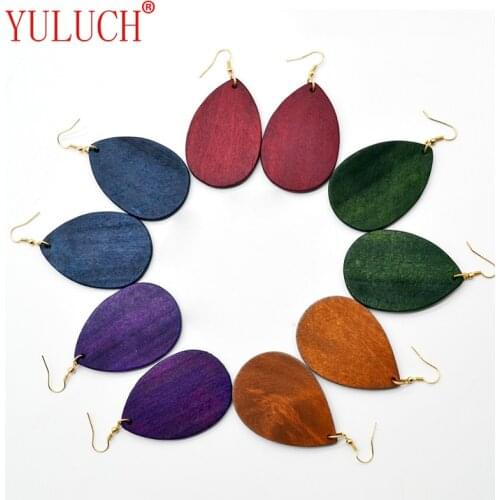 YULUCH New personality fashion wood drop pendant earrings for women simple art elegant jewelry girl earrings Valentines Day