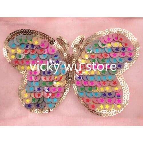 1Pcs/Lot Various Embroidered Patches Clothing Color butterfly Badge Applique Sequins Patch DIY Motif Accessories Label Patchwor