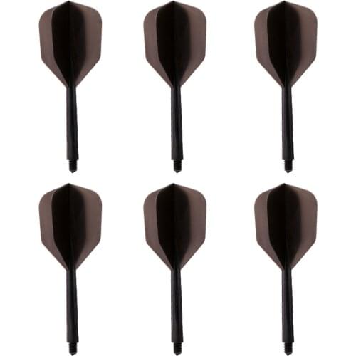 12 Sets 2BA Thread Dart Shafts with Transparent Dart Flights -Black