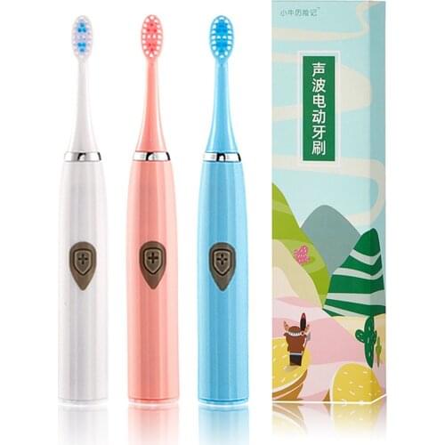3-in-1 Electric Toothbrush Waterproof Upgraded Sonic Smart Replaceable Non-rechargeable Adult Soft Fur Electric Toothbrush