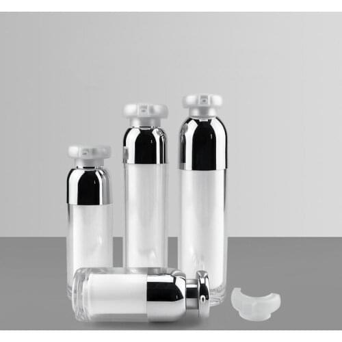 30ML acrylic silver airless bottle lotion emulsion serum liquid foundation whitening essence recovery complex cosmetic packing