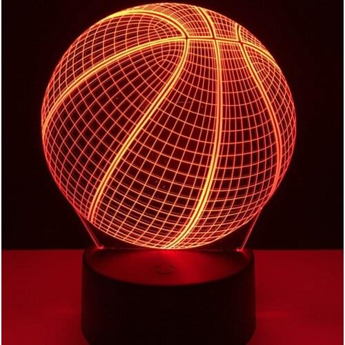 3D LED Night Light Basketball Action Figure 7 Colors Touch Optical Illusion Table Lamp Home Decoration Model