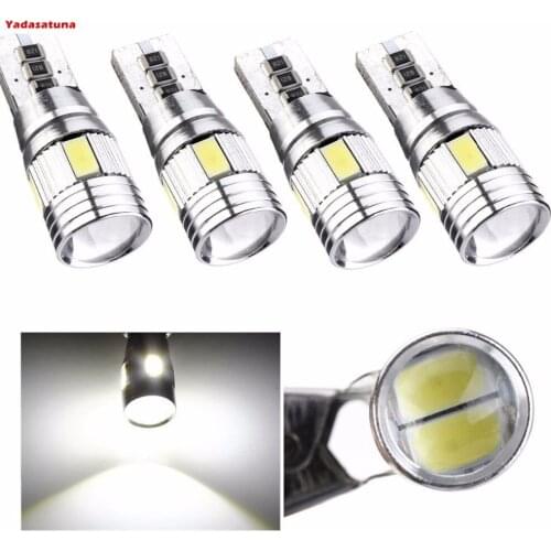4 x T10 Canbus W5W 5630 6SMD Auto Vehicule Ampoule LED Voiture Lampe 194 168 Blanc Pur(6000-6500k)12V