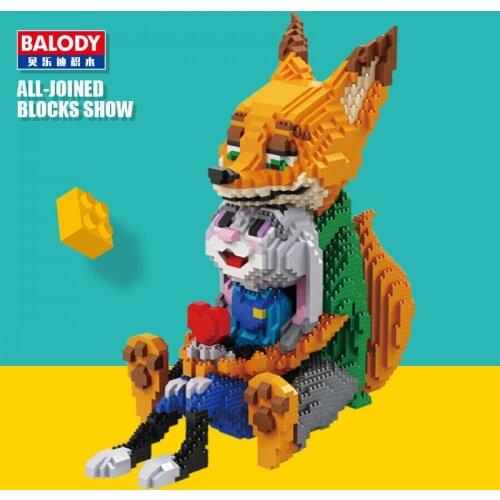 4600+ Zootopia Mini Building Blocks Toys Judy Anime Action Figures Nick Fox and Rabbit Collection Brick Toys for Children