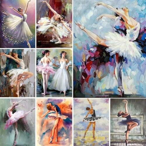 5D Diamond Painting Ballet Woman Cross Stitch Kit Diamond Embroidery Mosaic Handmade Art Portrait Picture Rhinestones Home Decor