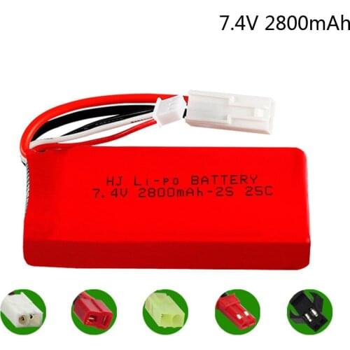 7.4V 2800mAh Lipo Battery For Huanqi 955 948 Feilun FT009 Remote Control Boat speed boat Battery Li-po battery with EL-2P Plug