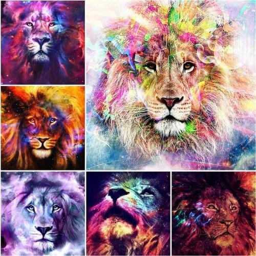5D DIY Diamond Painting Full Square Lion Cross stitch Diamond Embroidery Animal Mosaic Picture With Rhinestones Home Decor Gift